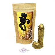 Шоколадный член Mr. Gold в крафтовом пакете (Темный шоколад с золотым пищевым напылением) (10015)