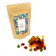 Мармеладные бегемотики с витаминами и Лого на Крафтовом пакете, 135 грамм