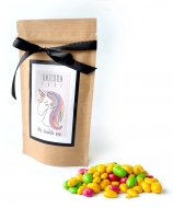Арахис в цветной глазури с Лого на Крафтовом пакете, 135 грамм