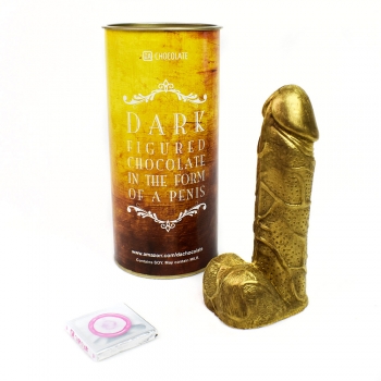 Mr. Gold S темный фигурный шоколад в форме мужского члена с золотым покрытием (10007)
