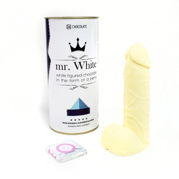 Mr.White S белый фигурный шоколад в форме мужского члена (10008)