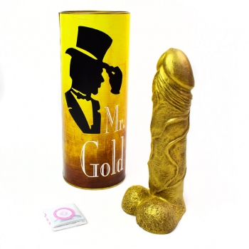 Mr. Gold L темный фигурный шоколад в форме мужского члена с золотым покрытием 