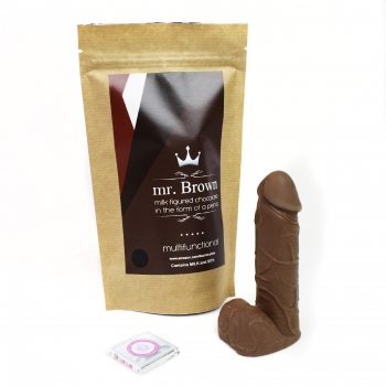 Шоколадный член Mr. Brown в крафтовом пакете (Молочный шоколад) (10017)